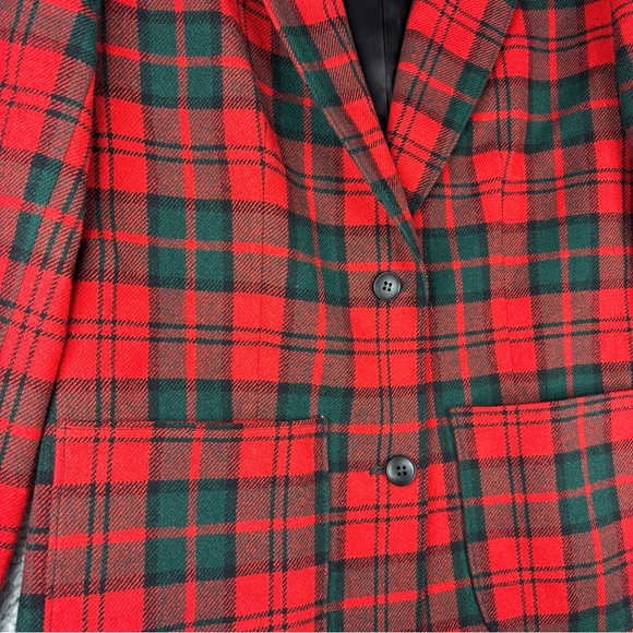 Vintage Pendleton Blazer Womens Small Virgin Wool Tartan Plaid Pockets Academia - Picture 3 of 6